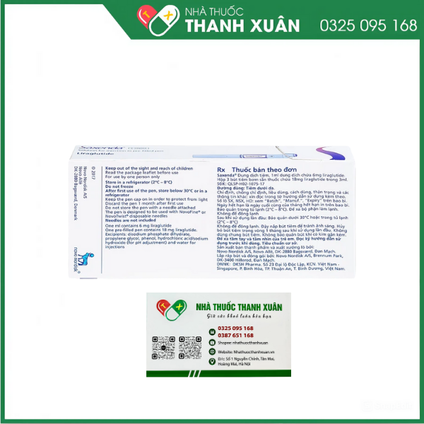 Dung dịch tiêm Saxenda 6mg/ml hỗ trợ cho chế độ ăn giảm calo